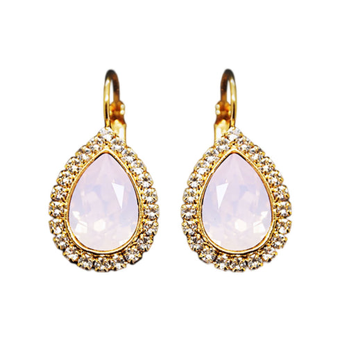 Auskarai "Debesų Lašas (Rožių Vandens Opalas)" su Swarovski™ kristalais